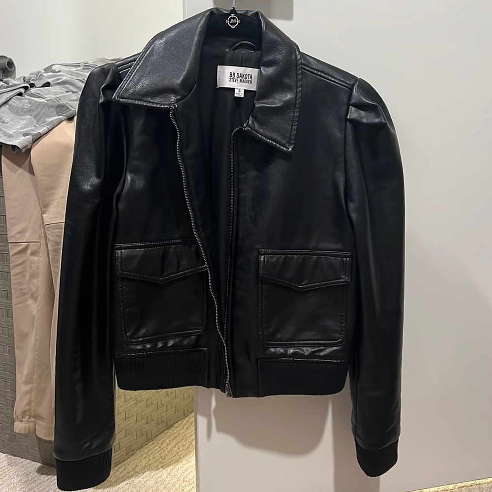 BB Dakota Steve Madden faux leather bomber jacket